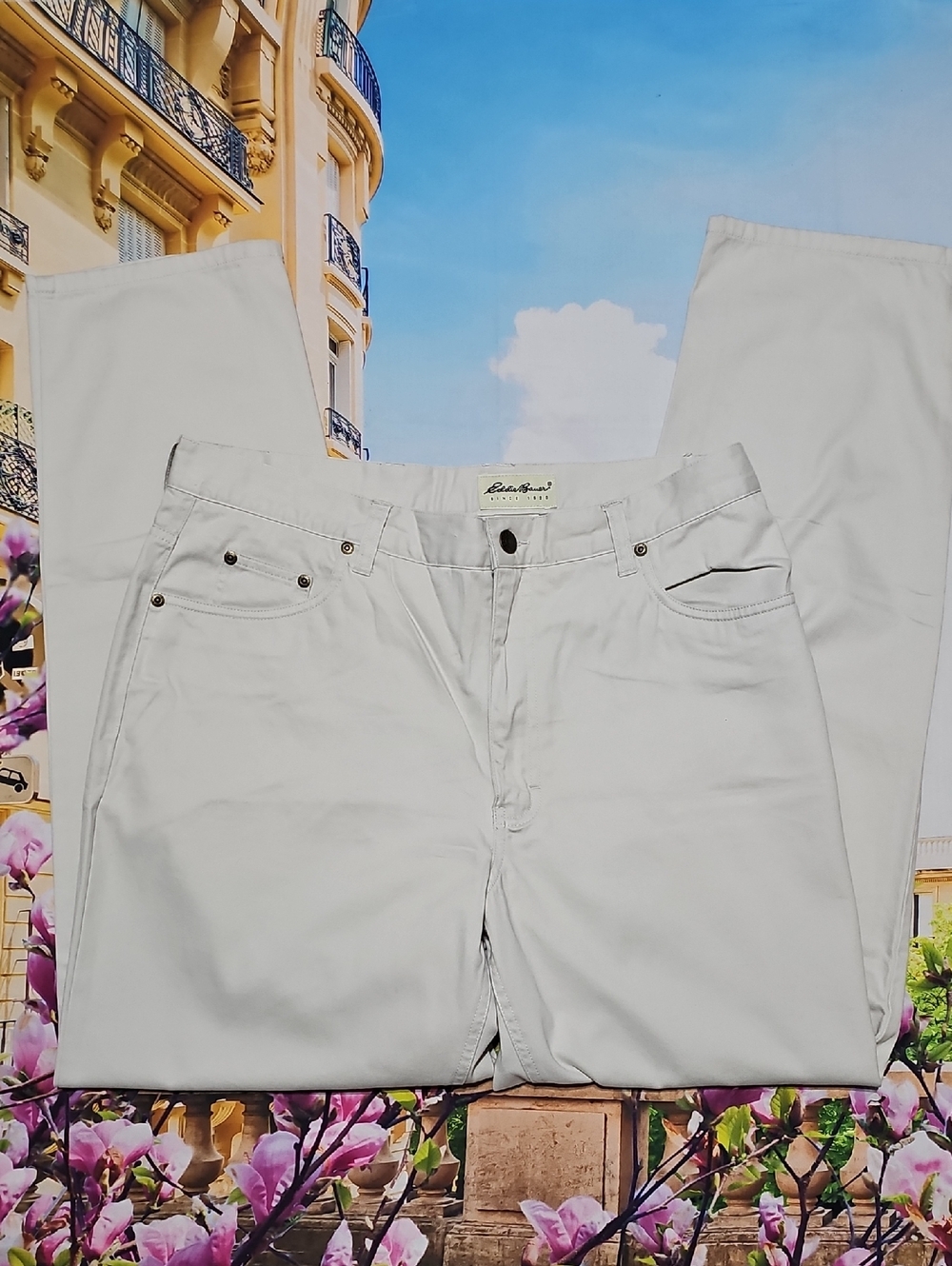 Eddie Bauer Twill Jean High Waist Trousers Pants Size 16 New